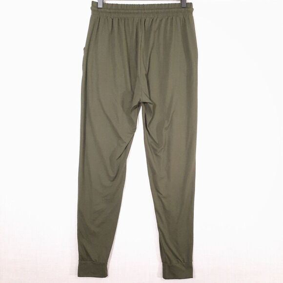 Leggings Depot Joggers Track Cuff Sweatpants Size Medium Pockets Olive Green - Picture 6 of 11